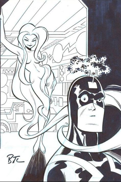 Comic Book Poses Reference Female, Comic Book Women Art, Bruce Timm Marvel, Comic Page Reference, Comic Character Drawing, Bruce Timm Art Style, 90s Comic Art, Dc Female Characters, Bruce Timm Art