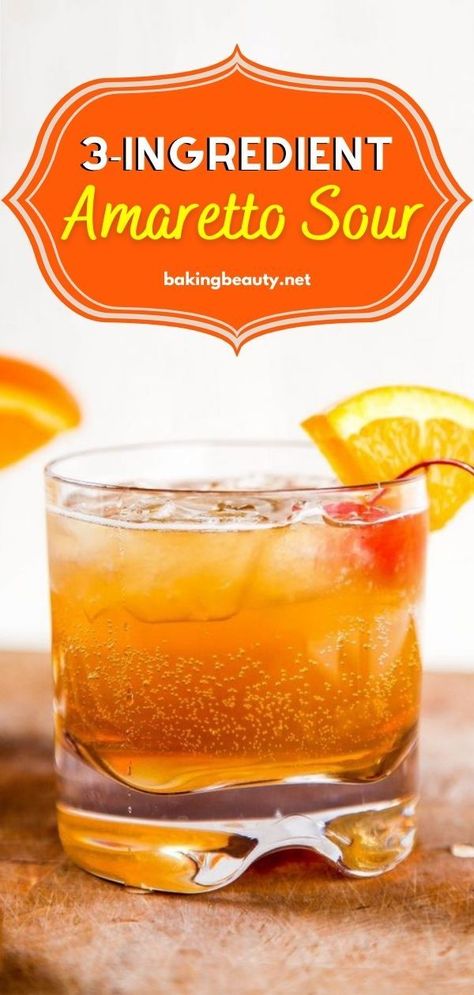 Here's the best amaretto sour recipe that's unique, refreshing, and only requires 3 ingredients! It's your perfect summer cocktail recipe! If you wonder how to make an amaretto sour, be sure to check this out. Enjoy! Amaretto And Pineapple Juice, Amaretto Freeze Recipe, Frozen Amaretto Sour, How To Make Amaretto Sour, Virgin Amaretto Sour, Amarillo Sour Drink Recipe, Amaretto Vodka Drinks Recipes, Amoretto Sour Recipe Easy, Amoretto Sour Recipe