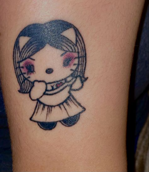 Tiffany Valentine Tattoo, Valentine Tattoo, Tiffany Valentine, Tattoo Ideas, Hello Kitty, Kitty, Tattoos, Quick Saves