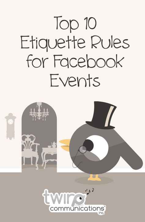 Facebook events are a great way to spread the word about your in-person and virtual events. Putting your information up and allowing your fans to show their interest and share the event, exposes you to a whole new audience that may not have had access to your information before. However, like Facebook Groups, there are some unwritten rules your fans and friends wish you would follow, whether you are on the organizing or the attending side. It really will make everyone happier. Etiquette Rules, Unwritten Rules, Facebook Groups, Facebook Event, Private Event, Media Marketing, Top 10, Education, Marketing