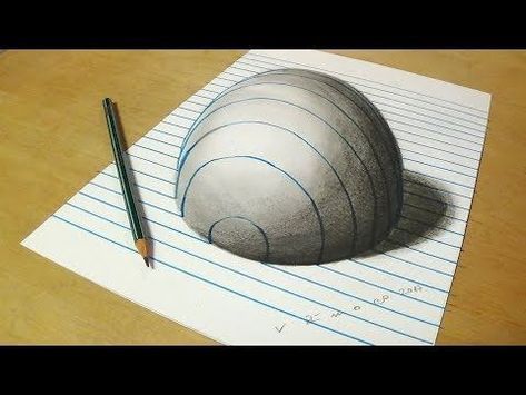 Optical Illusions For Kids, Drawings On Lined Paper, 3d Drawing Techniques, Illusion Kunst, Draw Better, 3d Pencil Drawings, Trick Art, Optical Illusion Drawing, Illusion Drawings