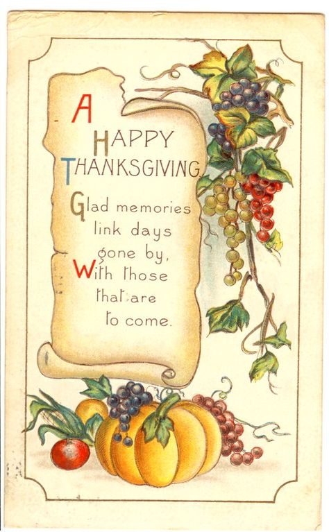 Vintage Thanksgiving Postcard | bulldoggrrl | Flickr Vintage Thanksgiving Cards, American Thanksgiving, Vintage Happy New Year, Thanksgiving Vintage, Thanksgiving Pictures, Thanksgiving Art, Pumpkin Coloring Pages, Thanksgiving Card, Thanksgiving Greetings