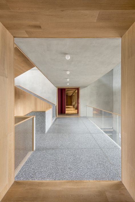 Terrazo Flooring, Terrazzo Design, Corridor Design, Terrazzo Floors, Arch Interior, Concrete Building, Terrazzo Flooring, Education Center, Architecture Photo