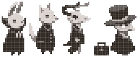 Plague Doctor Pixel Art Grid, Moth Pixel Art, Gothic Pixel Art, Square Drawing, Pixel Characters, Graph Crochet, Pixel Art Tutorial, Pixel Art Templates, Pixel Drawing