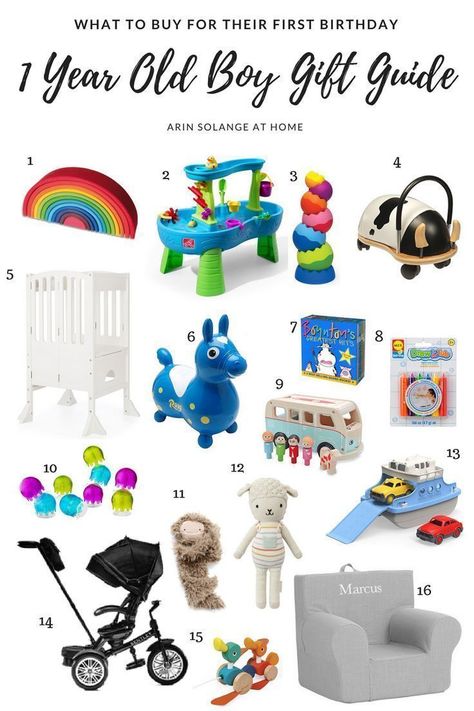 Shopping for your own one year old, or buying a first birthday gift for another one year old in your life is daunting with so many options. Check out this post to see what I would buy for a boy on his first birthday in this one year old boy gift guide https://www.arinsolangeathome.com #firstbirthday #firstbirthdaypresent #babyboy Yoshi Party, 1st Birthday Boy Gifts, Birthday Presents For Boys, Blogger Ideas, First Birthday Presents, Baby's First Birthday, Presents For Boys, Birthday Boys, 1st Birthday Gifts