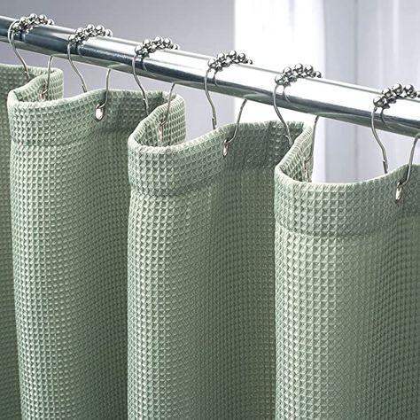 Green Bathroom Curtains, Sage Green Shower Curtain, Waffle Shower Curtain, Green Shower Curtain, Cloth Shower Curtain, Long Shower Curtains, Green Shower Curtains, Tub Mat, Stall Shower Curtain