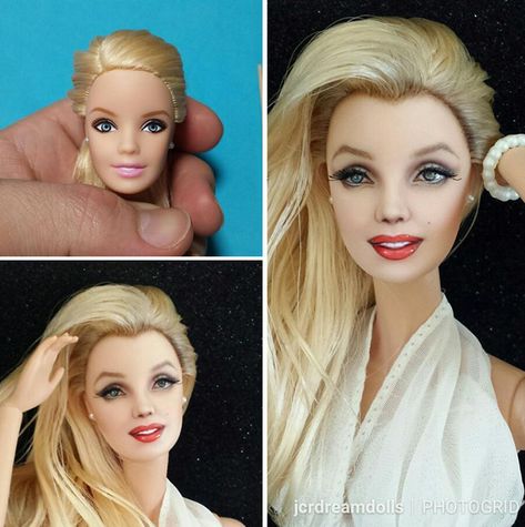 Artist Repaints Dolls In A More Realistic Way Realistic Barbie, Custom Barbie, Sometimes People, Barbie Fashionista Dolls, Toy Sculpture, Barbie Makeup, Barbie Fashionista, Doll Repaint, Barbie Friends