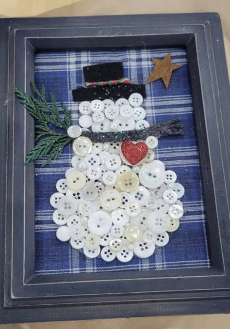 Black And White Craft Ideas, Diy Button Art Ideas, Christmas Button Art, Button Snowman, Christmas Button Crafts, Boys Crafts, Vintage Buttons Crafts, Button Art Projects, Button Projects