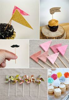 Cupcake topper ideas Diy Cupcake Toppers Printable, Diy 21st Birthday Decorations, Cupcake Topper Ideas, Macaroons Cookies, 21st Birthday Diy, Cupcake Accessories, Cupcake Flags, Felt Cupcakes, Unicorn Birthday Outfit