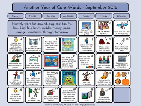 PrAACtically September: Resources for a Year of Core Vocabulary September Core, Froggy Goes To School, Word Symbols, Social Stories Preschool, Core Words, Core Vocabulary, Word Board, Life Skills Special Education, Learning Support