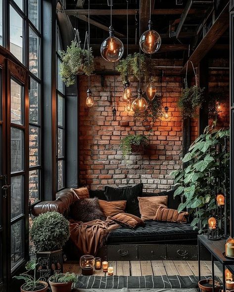 Industrial Mansion, Industrial Home Decor, Dark Home Decor, Dark Home, Apartment Life, Boho House, January 19, Industrial House, Style At Home