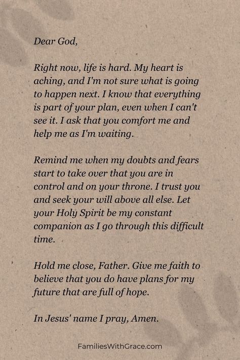 Waiting on God can be hard. Find comfort and encouragement in these Biblical examples and five prayers for patience in a season of waiting. #Hope #Faith #Encouragement #OldTestament #NewTestament #BibleStories #GodIsFaithful #FindingHope Prayers For Season Of Waiting, Scriptures For Hope Encouragement, God Prayers Faith Quotes, Prayers For Stressful Times Peace, Quotes God Faith Inspirational, Prayers For Someone In The Hospital, Prayers For Hardship, Bible Scriptures For Encouragement, Quick Prayers For Strength