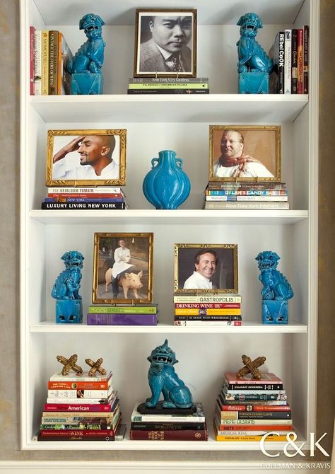 Bookshelf Styling-The Ultimate Guide with Templates! Styling A Bookcase, Chippendale Design, Analogous Color Scheme, Chippendale Chairs, Decorating Bookshelves, Chinoiserie Decorating, Bookcase Styling, Bookshelf Styling, Chinoiserie Wallpaper