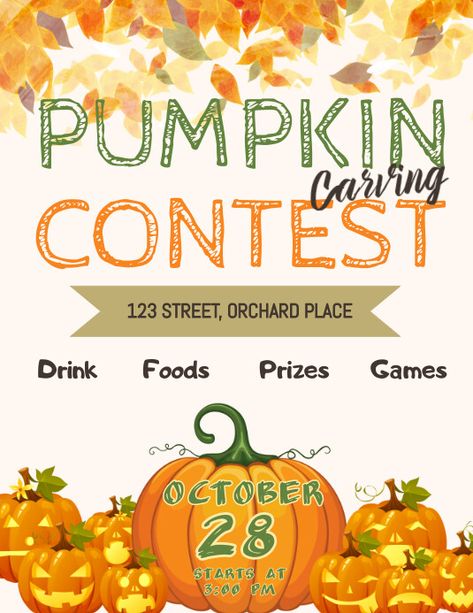 Pumpkin Carving Contest Poster, Pumpkin Carving Contest, Pumpkin Carving, Carving, Design