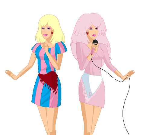 "Jerrica Benton" into "Jem" show time Synergy! Jem and the Holograms Deviart.com 90's Games, 80s Artwork, Jem Costume, Jerrica Benton, Tv Cartoon, Amnesia Anime, Girly Girl Outfits, 80s Rock, Jem And The Holograms