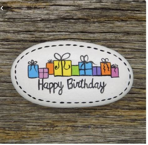 Birthday Painted Rocks, Birthday Rocks, Happy Birthday Painting, Painted Rocks Ideas, Birthday Painting, Birthday Stone, Garden Rock Art, Painting Birthday, Diy Rock Art