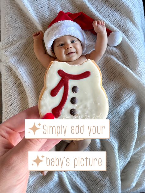 Photoshop the trendy snowman cookie on your baby!!! Super easy and saves you a trip #starbucks #snowman #snowmancookie #babyphotography #christmas #christmasphotography #musthave Starbucks Christmas Cookie Baby, Starbucks Cookie Baby Photo, Starbucks Snowman Cookie Baby, Snowman Cookie Baby Picture, Christmas Cookie Baby Photo, Starbucks Cookies, Cookie Pictures, Snowman Cookie, Snowman Cookies