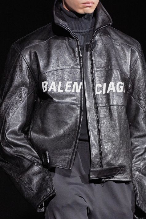 Balenciaga Leather Jacket, Balenciaga Jacket, Concept Clothing, Men's Leather Jacket, Balenciaga Mens, Fashion Aesthetic, Runway Looks, All I Want, Outfit Idea