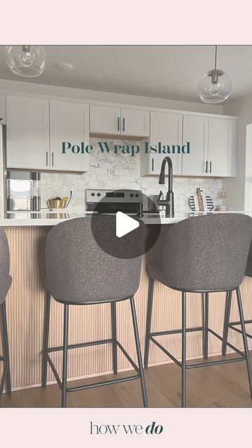 Pole Wrap Island, Pole Wrap Kitchen Island, Pole Wrap Ideas, Wrap Kitchen Island, Pole Wrap Kitchen, Pole Wrap, Kitchen Peninsula, New House, Kitchen Island