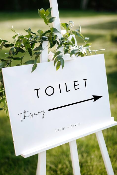 Toilette auf diese Weise Schild, moderne minimalistische Hochzeit Badezimmer Schilder, Hochzeitsdrucke, Richtung Toilettenschilder, Toiletten-Pfeil-Schild Wedding Bathroom Signs, Wedding Direction Signs, Instagram Banners, Direction Signs, Direction Sign, Wedding Bathroom, Wedding Directions, Mobile Editing, Arrow Sign