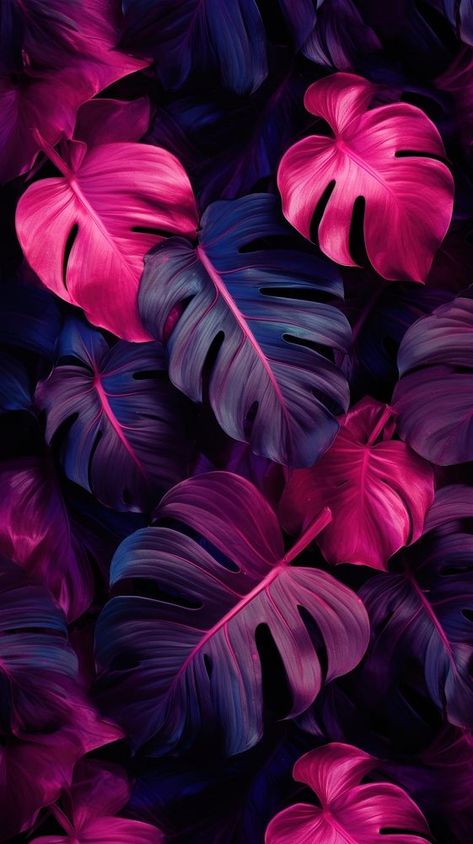 Material You Wallpaper, Tropical Art Wallpaper, Colorful Backgrounds Aesthetic, Aesthetic Neon Wallpaper, Red Purple Aesthetic, Neon Purple Background, Cute Purple Background, Neon Wallpaper Aesthetic, Neon Iphone Wallpaper