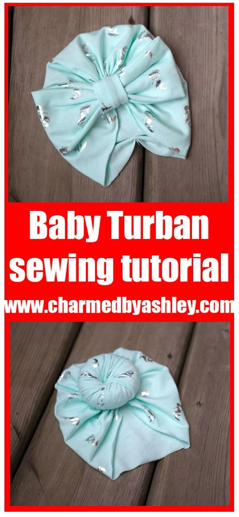 free newborn turban hat pattern and tutorial Accessories a Bun or a Bow to top it off Newborn Turban Hat, Newborn Turban, Baby Turban Hat, Baby Turban, Patterns Sewing, Beginner Sewing Projects Easy, Turban Hat, Leftover Fabric, Baby Diy