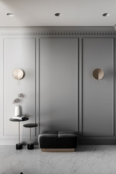 Contemporary Wall Molding, Pop Mouldings On Wall, Wall Pop Designs For Bedroom, Modern Molding On Walls, Pop Molding Design On Wall, Wall Molding Ideas Living Room, Moldings On Walls, Pop Wall Design Living Rooms, Pop Moulding Design On Wall