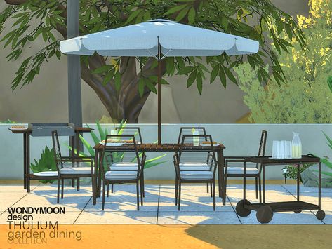 - Thulium Garden Dining  Found in TSR Category 'Sims 4 Garden Sets' Sims 4 Cc Outdoor Decor, Sims 4 Cc Outdoor, Sims Cc Furniture, Sims Home, Outdoor Decor Ideas, Sims 4 Furniture, Garden Dining, Sims 4 Cc Furniture, Sims 4 House