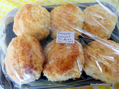 Pineapple Coconut Tea Buns Newfoundland Molasses Raisin Tea Buns, Coconut Tea Buns, Newfoundland Tea Buns, Cream Buns Recipe Fiji, Pineapple Buns Chinese, Coconut Tea, Pineapple Tea, Coconut Buns, Newfoundland Recipes