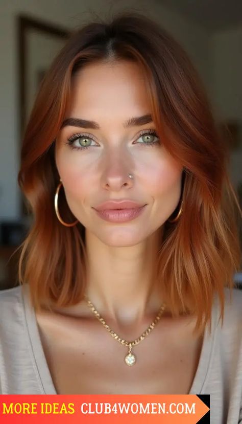 Hair Ideas For Brunettes Short, Auburn Hair Short, Brunette Copper Hair, Cooper Balayage Brunettes, Short Curly Red Hair, Copper Hair Short, Short Auburn Hair, Short Copper Hair, Apricot Hair