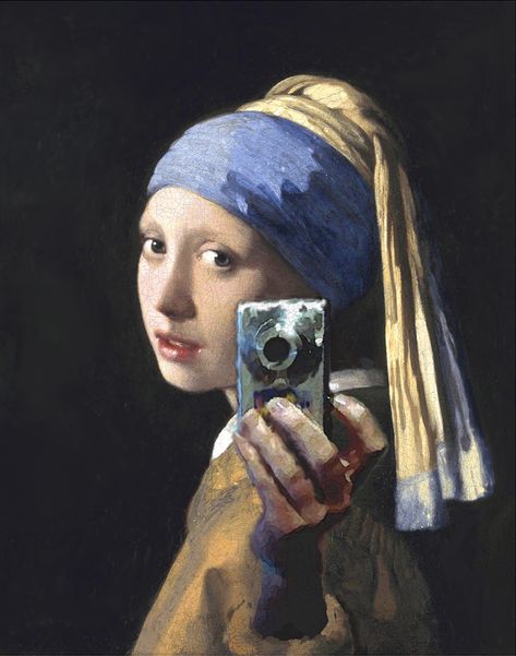 10 of the most parodied artworks of all time | Blog | Royal Academy of Arts Girl With Pearl Earring, Art Selfie, Facebook Profile Picture, Art Parody, Johannes Vermeer, Foto Tips, Classic Paintings, Caricatures, Art Plastique