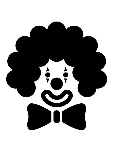 Clown Silhouette, Store Moodboard, Clown Logo, Photo Booth Props Free Printables, Patch Overalls, Clown Pfp, Photo Booth Props Free, Stencils For Kids, Childhood Memories 80s