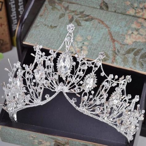 Silver Bridal Jewellery, Crystal Crown Wedding, Pageant Crowns, Wedding Hair Headband, Crystal Bridal Tiaras, Bride Headband, Headpiece Jewelry, Rhinestone Tiara, Wedding Tiara