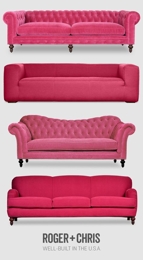 Pink Tufted Sofa, Pink Tufted Couch, Sofa For Bedroom Couch, Sofa Back Design, Pink Chesterfield Sofa, Pink Couches, Pink Sofas, Rosa Sofa, Pink Velvet Couch