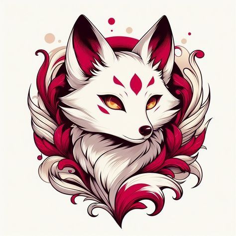 Fox Markings, Kitsune Fox Art, Kitsune Art, Fox Artwork, Kitsune Mask, Mythical Creatures Fantasy, Kitsune Fox, Fox Drawing, Cute Fall Wallpaper