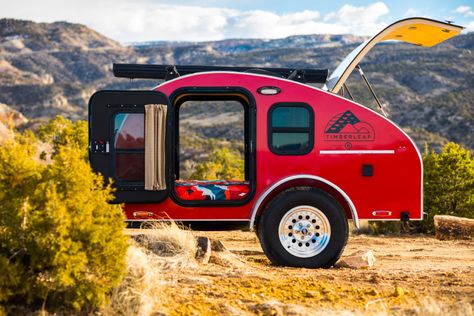 Pika Exterior Tiny Camper Trailer, Small Camper Trailers, Teardrop Caravan, Teardrop Camping, Lightweight Travel Trailers, Teardrop Camper Trailer, Pop Up Trailer, Small Travel Trailers, Overland Trailer