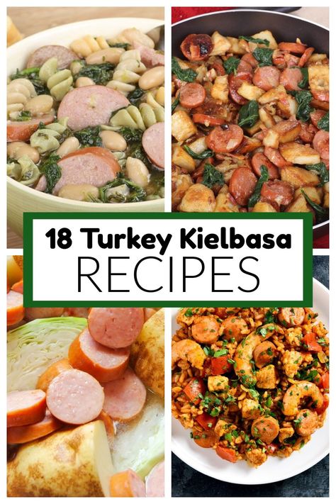 This group of turkey kielbasa recipes will make dinner easy! Flavorful turkey kielbasa recipes ranging from kielbasa and pasta, kielbasa and potatoes, and more.