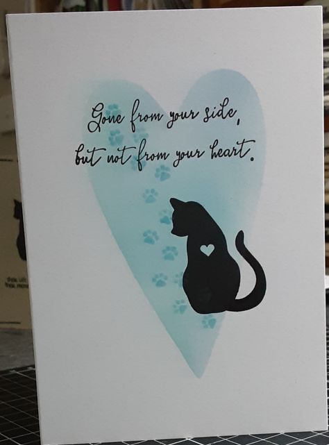 Cat sympathy card Sympathy Cards For Pets, Cat Sympathy Cards Handmade, Pet Sympathy Cards Handmade, Cat Sympathy Card, Pet Sympathy Quotes, Loss Of Pet Dog Sympathy Cards Diy, Dog Loss Card, Homemade Pet Sympathy Cards, Sympathy Cards For Pets Dogs