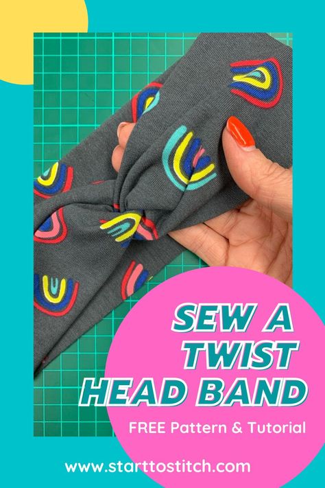 Sew Twisted Headband, Twist Turban Headband Diy, Sewn Headband Pattern, Diy Stretch Headbands, Knit Fabric Headband Pattern, Diy Twisted Headband, Diy Twist Headband, What To Sew With Stretchy Fabric, Headband Patterns Free