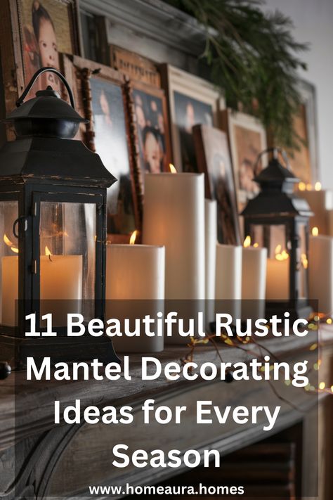 These rustic mantel ideas blend natural beauty and timeless elegance, ensuring your home shines every season. Create a warm and inviting space that will wow your guests all year long. Rustic Mantel Decorating Ideas, Rustic Fireplace Mantle, Rustic Gallery Wall, Rustic Pantry, Window Sill Decor, Mantel Decorating Ideas, Rustic Laundry Rooms, Rustic Fireplace, Rustic Mantel