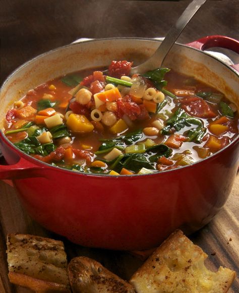 Ministroni Soup Recipe, Ruths Chris, Minestrone Soup Recipe, Ina Garten Recipes, Barefoot Contessa, Minestrone Soup, Savory Soups, Soup And Stew, Nigella Lawson