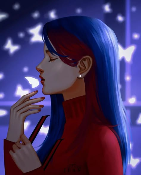 Purple aesthetics Miraculous Nathalie Fanart, Mlb Natalie, Natalie Miraculous Fanart, Nathalie Aesthetic, Nathalie Sancoeur Fanart, Gabenath Fanart, Marinette Fan Art, Nathalie Miraculous, Monarch Miraculous