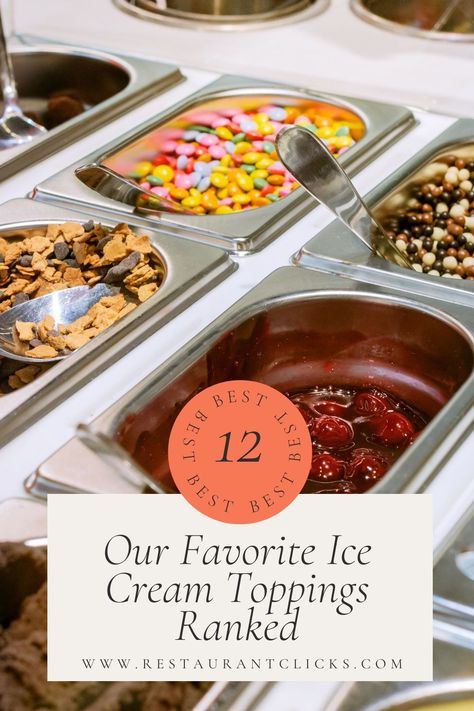 You can probably list your favorite ice cream flavors off by heart. But what about the toppings you have smothered on top? The right toppings can take your ice cream to the next level. But which are the best ice cream toppings and where would they rank in a list? Ice Cream Bar Toppings List, Ice Cream Bar Toppings, Ice Cream Toppings Bar, Chocolate Fudge Topping, Cereal Flavors, Toppings Bar, Hot Chocolate Fudge, The Best Ice Cream, Ice Cream Sprinkles