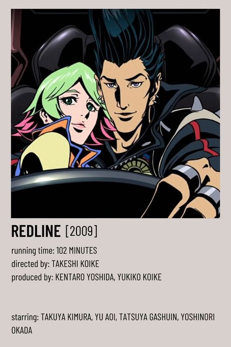 redline minimalist poster Redline Anime, Yu Aoi, Takuya Kimura, Good Anime To Watch, Anime Watch, Red Line, Minimalist Poster, Anime Movies, Watch List