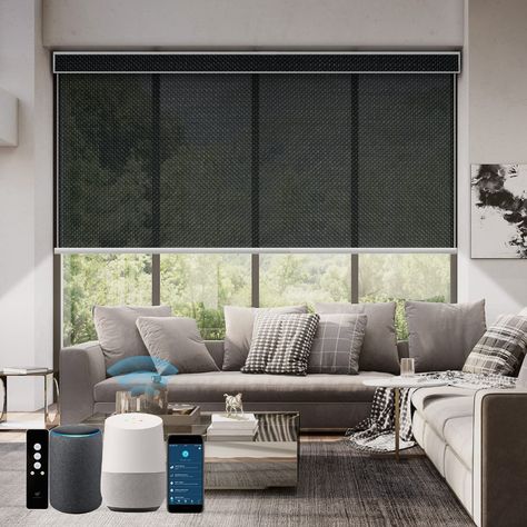 Amazon.com: SmartWings Motorized Window Shades, Customized Chocolate, Motorized Roller Shades, Window Roller Shades, Smart Blinds, Smart Shades, Zebra Shades, Motorized Blinds, Smart Hub