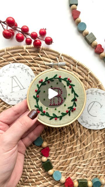 Stitchin With Samantha on Instagram: "Christmas Craft Idea🎄🎅

Monogram ornaments for the whole fam! Or the newlyweds, your bestie, or the college student, or really anyone you want to shower with Christmas cheer!✨

These personalized ornament stick & stitch patterns are in my Etsy shop as pre-printed patterns! You can select just one letter or up to 30! I also have a digital bundle available to print yourself!

If you need help finding the link, comment ORNAMENT and I’ll send you the direct link.❤️🪡

#christmas #christmascrafts #embroidery #handembroidery #embroidered #diyembroidery #embroiderydesign #christmasdecor #christmasdecor #craftymom #diycrafts #diycraft #handmade #handmadehome #handmadeholidays #ornament #diyornaments #embroideryart #handmadegifts" Christmas Monogram Embroidery, Christmas Letter Embroidery, Diy Christmas Ornaments Personalized, Xmas Embroidery Ideas, Hand Embroidery Christmas Ornaments, Embroidered Ornaments Diy, Embroidery Ornaments Diy, Embroidery Letters Patterns, Christmas Embroidery Ornaments