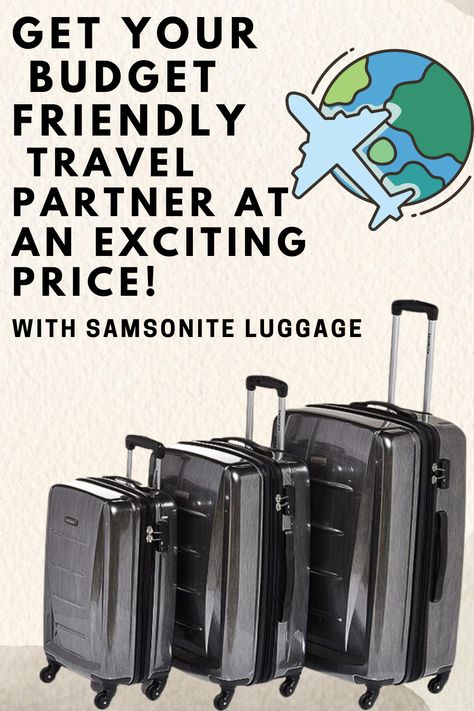 Travel bag essential for women and men!!Discover the Ultimate Travel Companion: Samsonite Winfield Hardside Luggage -This luxurious and durable suitcase is designed to meet all your travel needs. With its sleek and stylish design, it's not just luggage; it's a fashion statement #TravelEssentials #travelbag #travelbagorganization #travelbagsforwomen #travelbagaesthetic #luggagesets #Bestluggage #besttravelbags Best Travel Bags, Samsonite Luggage, Travel Bag Essentials, Budget Friendly Travel, Hardside Luggage, Best Luggage, Travel Bag Organization, Travel Bags For Women, Bags Aesthetic