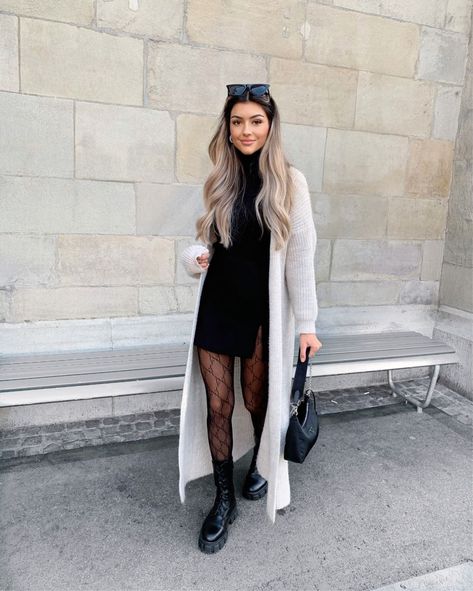 Winter Fashion Outfits Plus Size, Looks Country, Inspired Outfits, Autumn Outfit, Outfit Inspo Fall, Edgy Outfits, Fall Fashion Outfits, Black Tights, Mode Inspiration