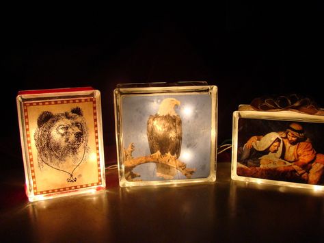 Lighted Glass Blocks Diy, Glass Blocks Ideas, Decorative Glass Blocks, Glass Block Ideas, Glow Crafts, Glass Block Crafts, Lighted Glass Blocks, Diamond Core, Wholesale Crafts