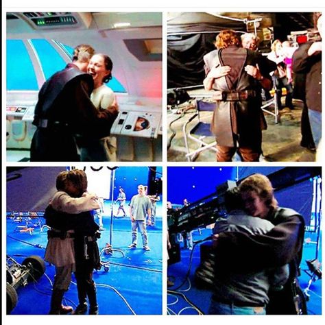 Hayden Christensen (Anakin Skywalker) giving hugs behind the scenes ... I want a hug from Anakin too Hayden Christensen Anakin, I Want A Hug, General Hux, Star Wars Padme, Anakin Vader, Star Wars Cast, Star Wars Anakin, Star Wars Love, Hayden Christensen